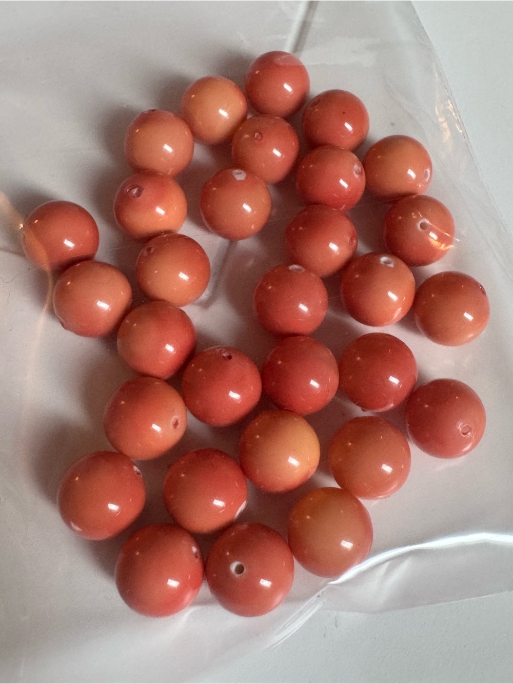 Round Coral Polished Beads for Jewelry & Crafting - All Same Size